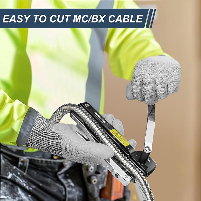 MC Cable Cutter, Cuts 3/16" to 7/10" BX/MC Cable, 53725 Cable Cutters with Blades Storage