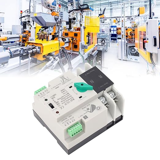 Power Automatic Transfer Switch 2P 110V 63A Mini ATS Generator Changeover Switch for Din Rail Emergency Backup Power System