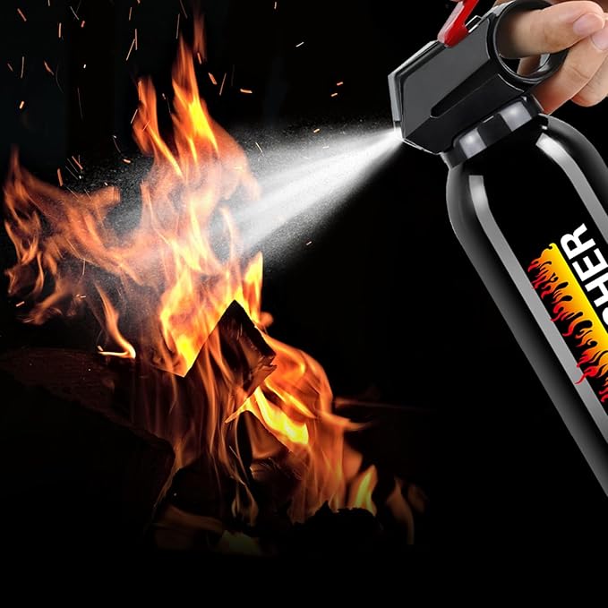 6Pack Fire Extinguisher for Home - 8 in 1 Portable A, B, C, K Fire Extinguishers with Mount, 620ml Emergency Survival Extinguisher for Vehicle, Car, Boat, Truck & Office, Versatile Fire Protection