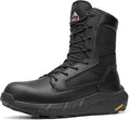 NORTIV 8 Men's 8" Composite Toe Work Boots, Lightweight Side Zipper ASTM F2412-24 & ASTM F2913-24 Safety Military Boots for All-Day Comfort, Peakforce-Nano