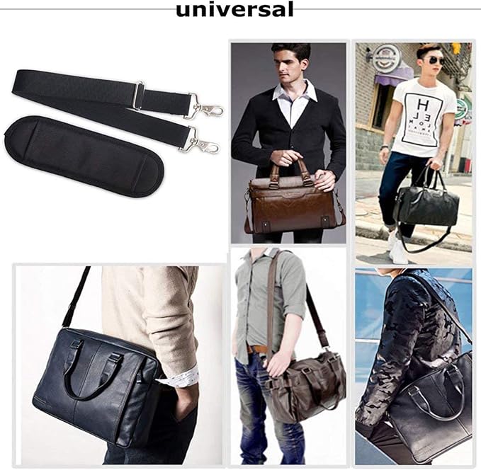 JAKAGO 61" Replacement Shoulder Strap, Padded Long Duffel Bag Strap Universal Adjustable Shoulder Belt with Non-Slip Pad