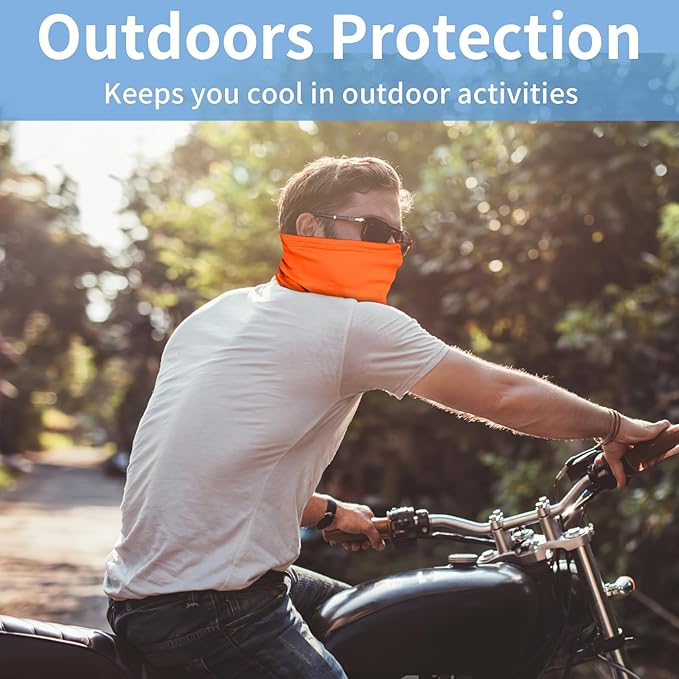 5 Pack Neck Gaiter Face Cover for UV Sun Protection, Dustproof Breathable Cooling Gator for Men Women Outdoor Sports