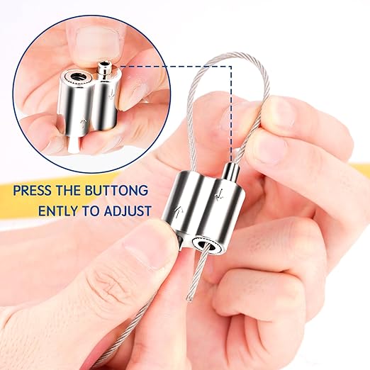 1/16 Inch M3 Stainless Steel Wire Rope Cable Clip Clamp, 1/16" Two Way Wire Rope Clips for 1/16 Inch (1.5mm-2.0mm) Stainless Steel Cable/Wire Rope - 10 PCS