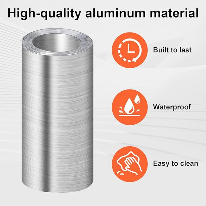 succulentlovers 8'' x 50' Aluminum Flashing Roll - Roof Flashing, 0.2mm Thickness Aluminum Roof Panels, Metal Roof Flashing for Sealing Windows Doors, Shed Weatherproofing Areas