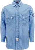 BOCOMAL FR Shirts for Men Printed Plaid Flame Resistant Clothing 6.5oz Cotton Button Up Welding Shirts NFPA2112 CAT2
