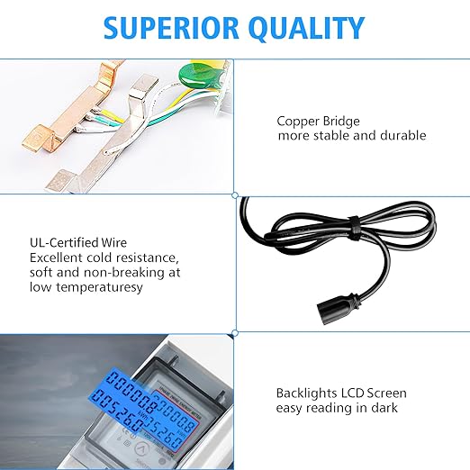 Home Energy Monitor, Haoguo 110V EV Charger Pass-Through Power Usage Monitor with IP 65 Waterproof for Indoor/Outdoor Use, Ideal for Monitor RV, Outdoor Generators, Households