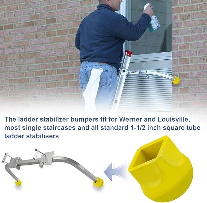 Ladder Stabilizer Bumpers Replacement for Werner Extension Ladder Stabilizer Rubber End Caps,Ladder Standoff Protective Covers Ladder Mitts Ladder Stabilizer Pads Non-Slipa 2 Pack