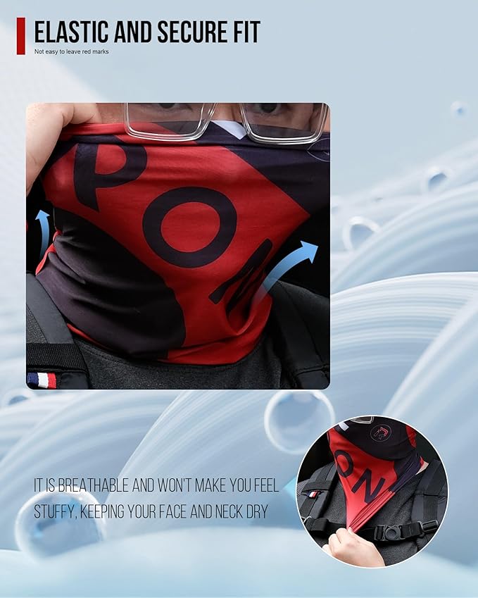 Neck Gaiter and Arm Sleeves Set, UPF 50+ Breathable Face Mask and Cooling Compression Sleeves