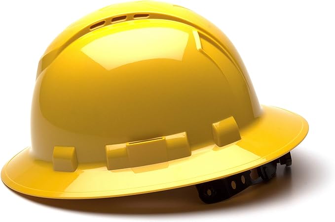 Pyramex Ridgeline Full Brim Vented Hard Hat 4 Point Ratchet Suspension