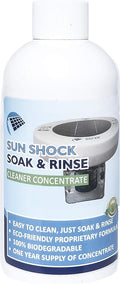 Copper Anode, Basket, and Coil Cleaner - Easy to Use, Prolongs The Electrode (8oz) - Cleans Your Solar Pool Ionizer's Basket and Electrode, All at Once - Sun Shock Soak and Rinse