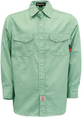 BOCOMAL FR Shirts for Men Printed Plaid Flame Resistant Clothing 6.5oz Cotton Button Up Welding Shirts NFPA2112 CAT2