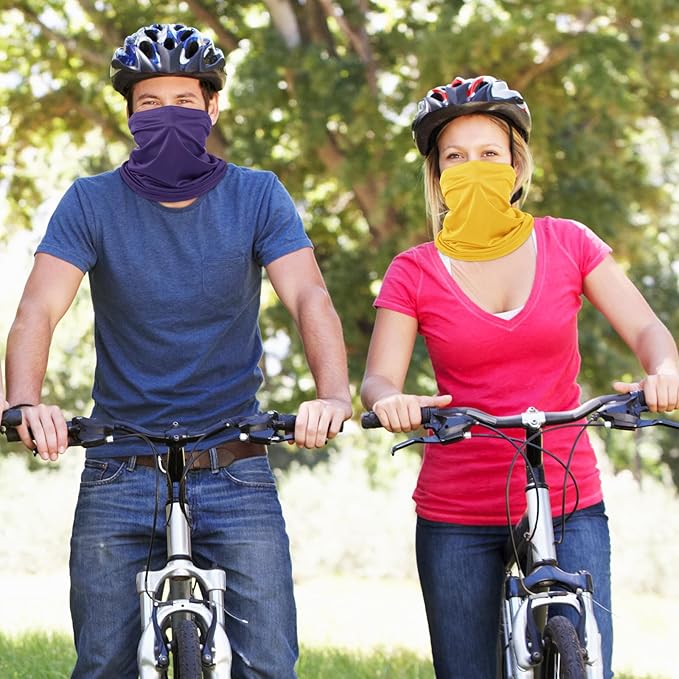 Geyoga 6 Pieces Summer UV Protection Cooling Neck Gaiter Face Clothing Neck Gaiter Mask Scarf Sunscreen Breathable Bandana