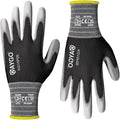 KAYGO Work Gloves PU Coated 12 Pairs, KG15P,Nylon Liner with Flexible Polyurethane Coating,Safety Work Gloves for DIY, Assembly, Warehouse, Light Duty Work (Large, Black)