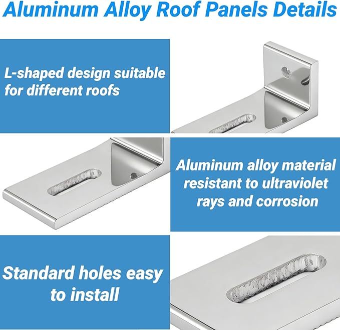 L Foot Solar Mount, Aluminum Alloy Photovoltaic Panel Mounting Bracket, Photovoltaic Mount for Roof PV System Waterproof & Weather Proof,Strong Load (10PCS)