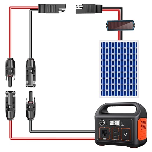 Goupchn Solar Panel Connectors to SAE Adapter Cable 10AWG Solar to SAE PV Extension Wire with 2PCS Polarity Reverse Adapters for RV, Caravan, Battery Charger Kit