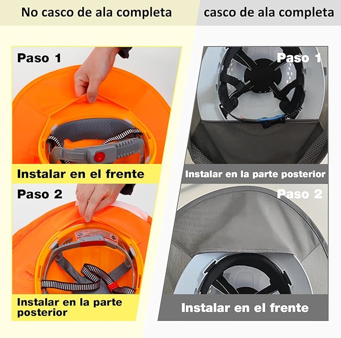 TCCFCCT Hard Hat Sun Shade, Full Brim High Visibility Sun Visor Neck Shield and Bandana Face Scarf with Construction Arm Sleeves, 3 Packs, Yellow