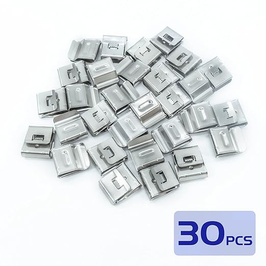 Solar Panel Cable Clips Photovoltaic Cable Clips Trailer Frame Wire Clamp Clips Stainless Steel 21.6mm/0.85in Length-[30 Pcs]