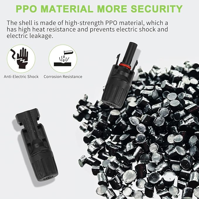 40PCS MC4 Solar Panel Connectors, MC4 Male/Female 1000V Solar Panel Cable Connectors IP67 Waterproof, with 2 Pcs Assembly Spanners for Solar Cable PV Systems