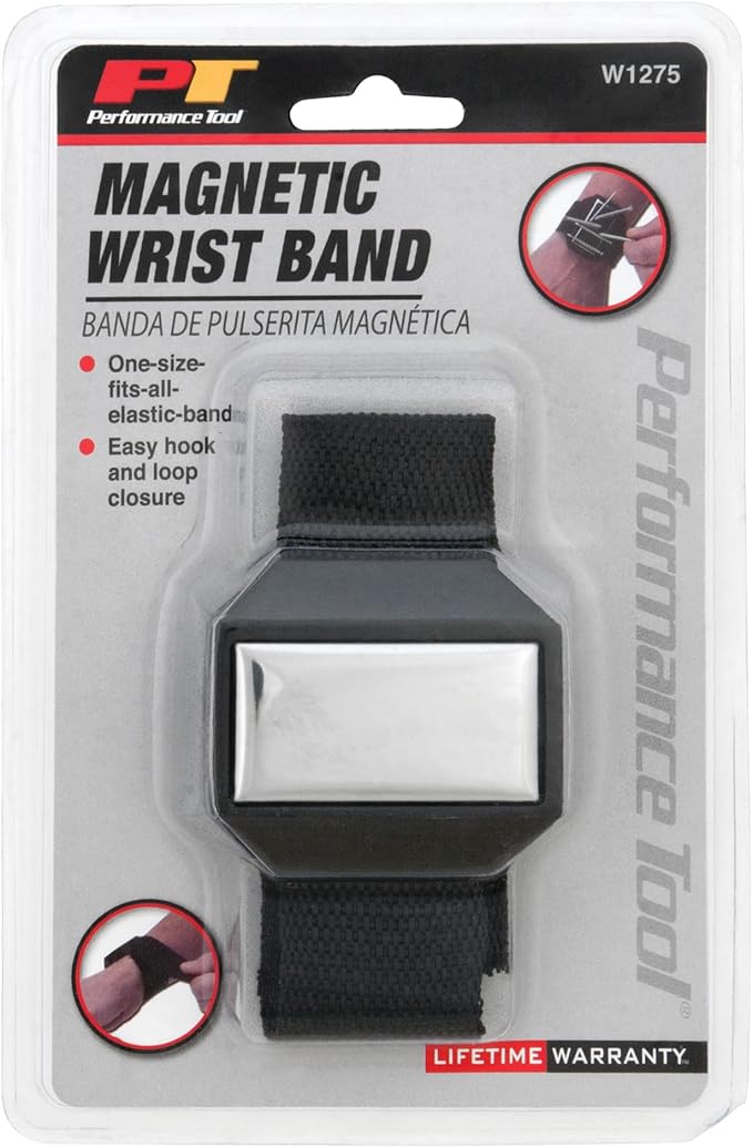 Performance Tool W1275 Magnetic Wrist Band, One Size - Keep Your Tools Secure and Within Reach with This Convenient Magnetic Wristband