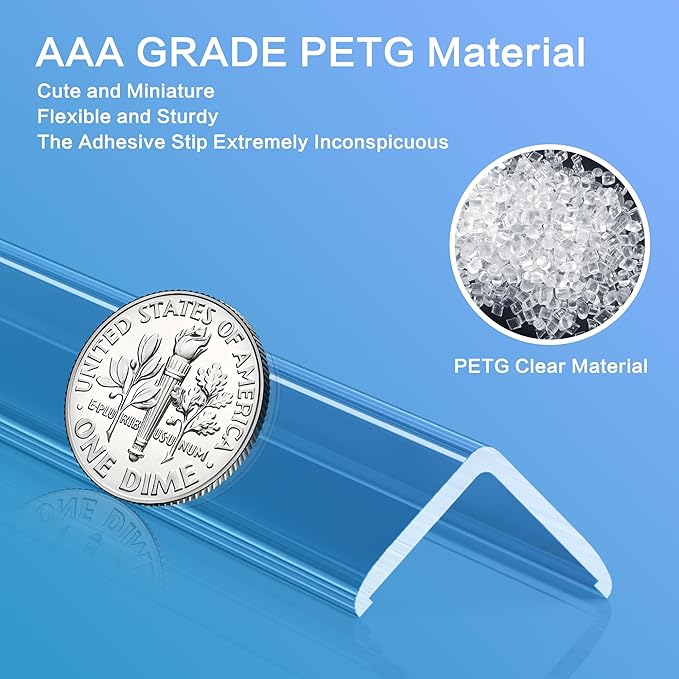 Clear Self-Adhesive Mini Wall Corner Protectors, Cute Corner Guards & Edge Protector for Wall Door Frame Cabinet Baseboard & Door, Table, Stair, Easy to Cut (5/8" Thick, 39.4" Length - 5Pack)