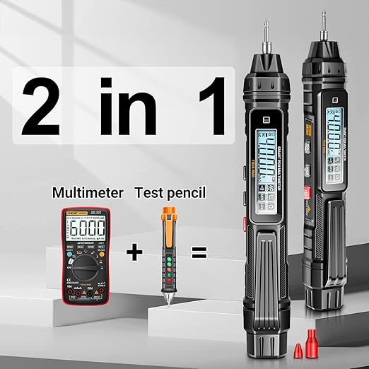 ANENG Pen Type Digital Multimeter 4000Count AC/DC Voltage Tester, Professional Current Meter, Non-Contact Voltmeter Sensor,Live Wire Detection,Resistance, Continuity, Capacitance, and Diode Testing