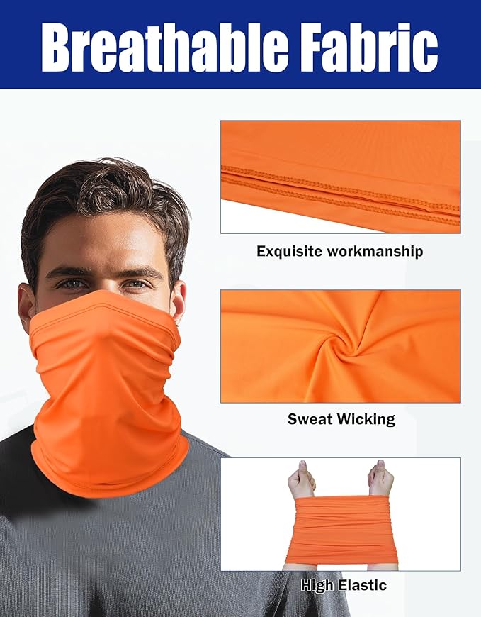 JHYWELL Cooling Neck Gaiter Face Mask, UV Protection Masks Gator, Windproof Bandana for Skiing, Fishing, Hiking, Cycling