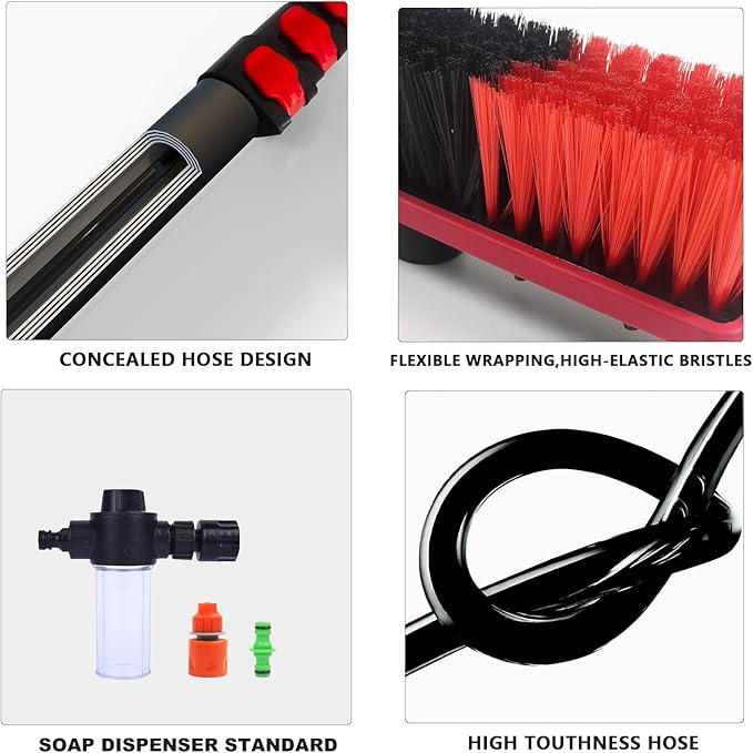 20ft Window Cleaning Pole Kit with Squeegee Extension Pole, Solar Panel Cleaner, Soap Dispenser, High Washing Tool
