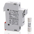 ZOOKOTO Solar Fuse Holder 30A 1500V DIN Rail Mount 1 Pole White Plastic Housing with 10x38mm Solar Fuse 30Amp