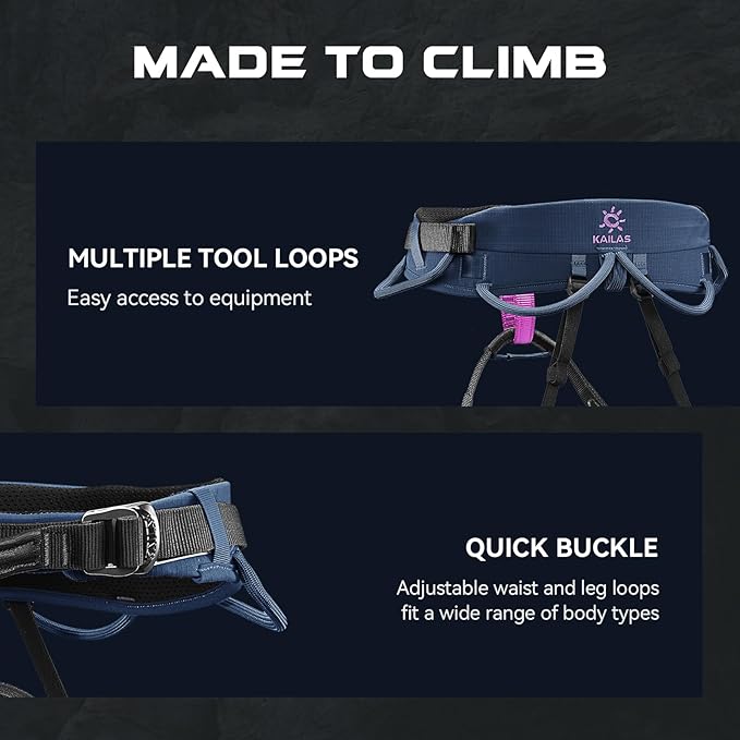 KAILAS B3 Rock Climbing Harness Men Adjustable Roofing Harness Indoor Climbing Rappelling Harness Women Protect Durable