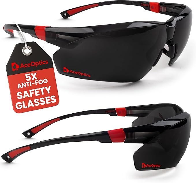 Safety Glasses – ANSI Z87 Certified, 5X Anti-Fog ClearShield™ Lenses with Premium Hard Case & Accessory Bundle
