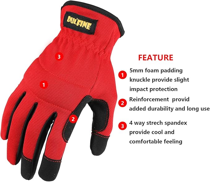 High Performance Work Gloves For Men(12 Pairs Pack), High Dexterity Touch Screen For Multipurpose,Excellent Grip (XX-Large)