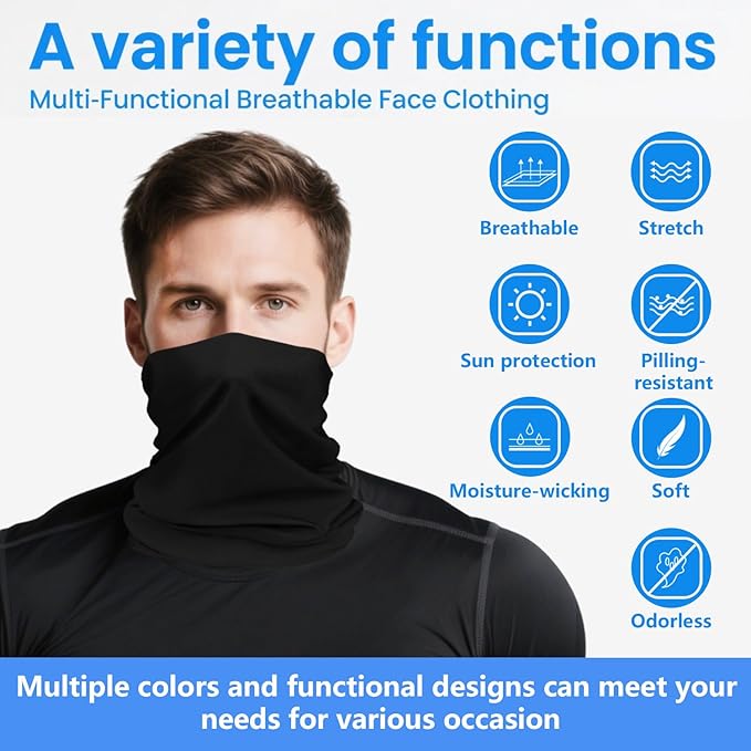 Cooling Neck Gaiter for Men Women UV Protection Face Mask Neck Cover Fishing Bandanas balaclava