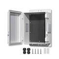 Outdoor Waterproof Electrical Junction Box, ABS Water Resistant Enclosure with Internal Mounting Panel & Hinged Cover (10,4" H* 7.3" L* 5.1" W)