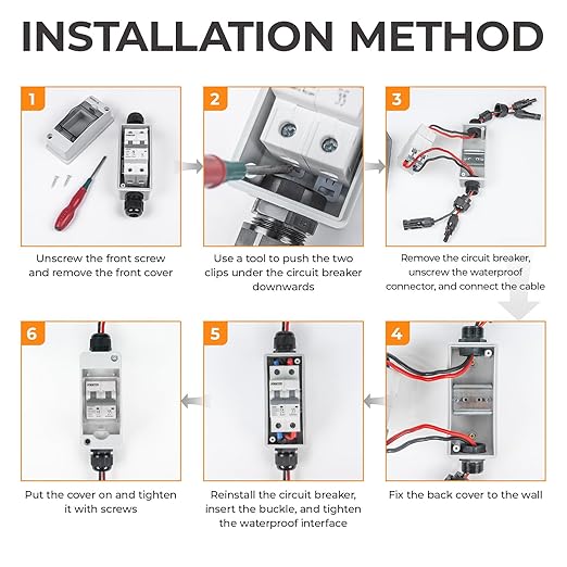 Solar Panel Disconnect Switch 1000V 30A PV Shut Off Switch Outdoor Circuit Breaker Box for Solar PV Homes Battery (30Amp)
