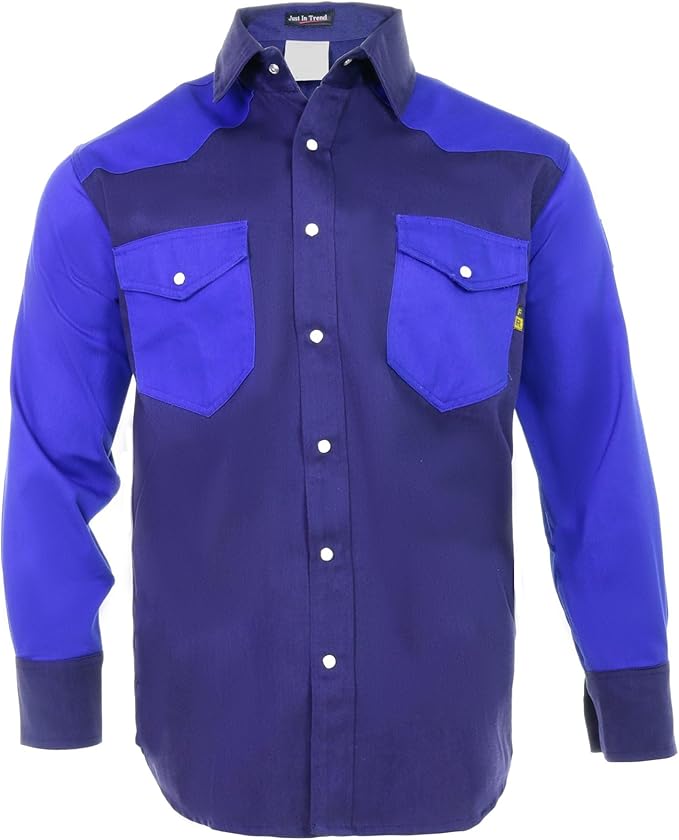 Just In Trend │Flame Resistant FR Shirt - 88/12 - Western Style - Two Tone