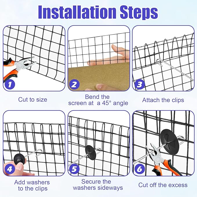 Solar Panel Bird Mesh Kit 6in x 100ft，Bird Deterrent PVC Wire, Bird Guard for Solar Panel Proofing to Prevent Pigeons Nesting Under Roof Solar Panels