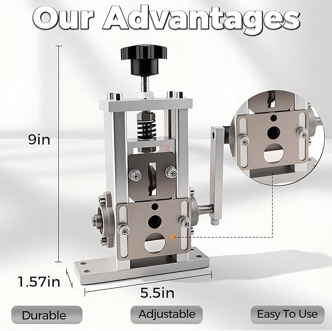 Esokoya Wire Stripper Machine, Copper Wire Strippring Machine With Drill-Powered for Strippring 0.06"-1" Cable, Wire Peeler Machine for Copper Recycling, Manual Wire Strippr Tool for strippering wire