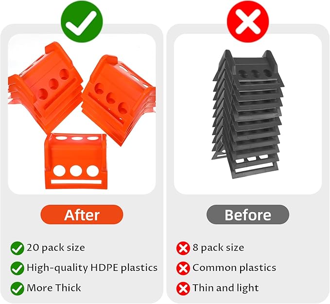20 Pack Orange Flatbed Edge Protectors Corner Protectors for Up to 4 Inch Straps, Reusable Plastic Edge Guards for Box Truck and Flatbed Loads