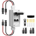 Solar Panel Disconnect Switch 32Amp DC AC Miniature Circuit Breaker 500V 2 Poles with PV Connector and IP65 Waterproof UV-Proof Box for Outdoor Solar PV Homes Battery