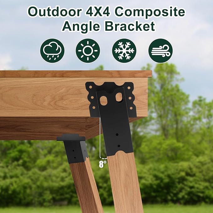 Deer Stand Brackets 4pcs,Outdoor 4"x 4" Compound Angle Bracket,Multi-Use Elevator Brackets for Outdoor Platforms,Deer Hunting Stands,Shooting Shacks and Tree Houses