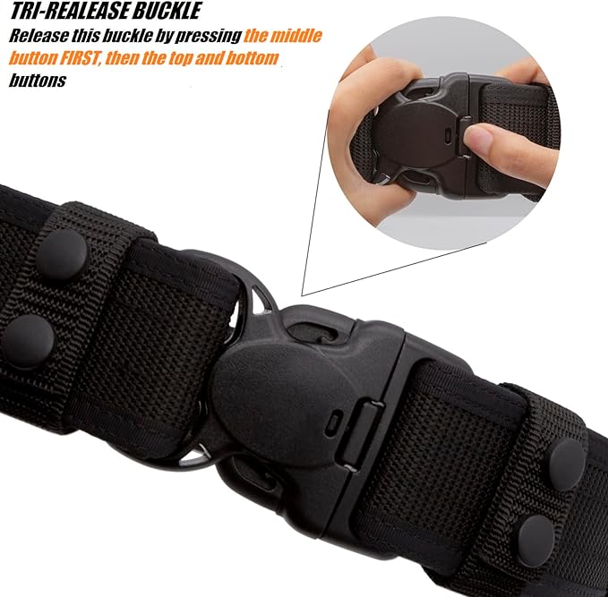 TACNEX Duty Belt w/ 4 Keepers 2.25" Nylon Stiff Utility Belt Police Correctional Officer Work Patrol Gear Carrier XL