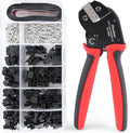 Zhushan JST Connector Kit with Open Barrel Crimper - 590PCS JST-SM Kit Included - AWG 24-16 (0.25-1.5mm²) - Compatible with AMP-TE 2.8/4.0/4.8/6.3, JST-SM2.54/XH2.54/VH3.96 & Molex
