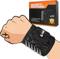 LATME Magnetic Wristband with 15 Strong Magnets for Holding Screws Nails Drill Bits-Best Armband Tool for DIY Handyman Unique Gifts for Men (Black)