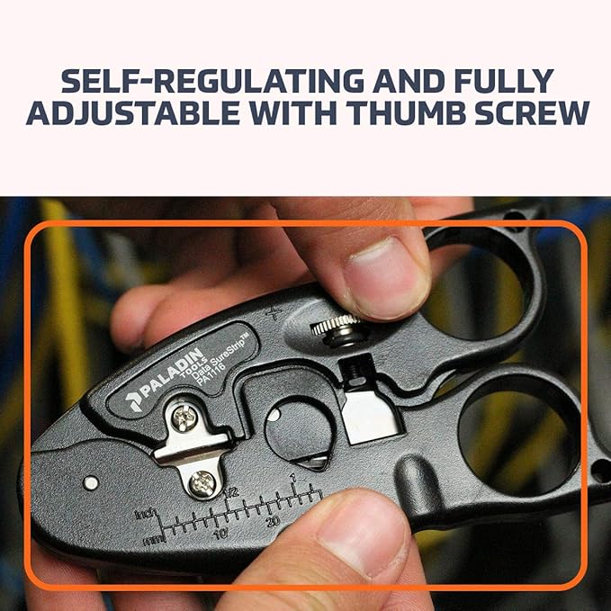 Paladin Tools PA1116 Network Cable Cutter and Wire Stripper Tool | POE Ethernet CAT3 CAT5 CAT5E CAT6 (Professional Grade)