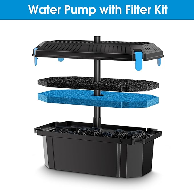 Biling Solar Pond Pump with Pond Filter, 70W Solar Panel, 660 GPH Solar Fountain Pump with Pond Filter Box Outdoor for Garden Ponds Water Feature Waterfall Pool