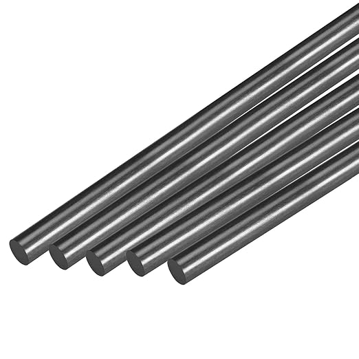MECCANIXITY Carbon Fiber Rod, 10mm x 200mm for RC Airplane DIY Tool Wing Tube Quadcopter Arm, Pack of 5