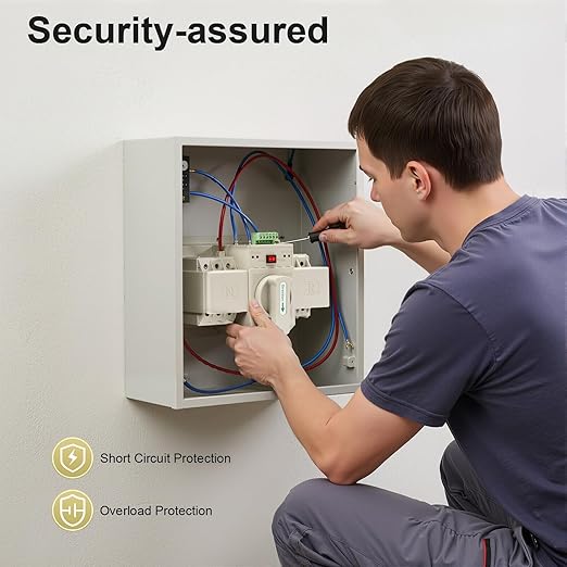 Dual Power Automatic Transfer Switch 3P 63A ATS Dual Power Generator Changeover Switch 110V Mini Electrical Selector Switches