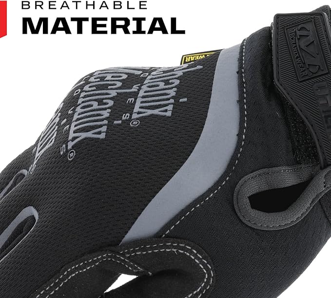 Mechanix Wear: Utility Work Gloves with Secure Fit, Touchscreen Capable, High Dexterity, Synthetic Leather Glove for Multi-purpose Use, Work Gloves for Men, Black (Black, XX-Large)