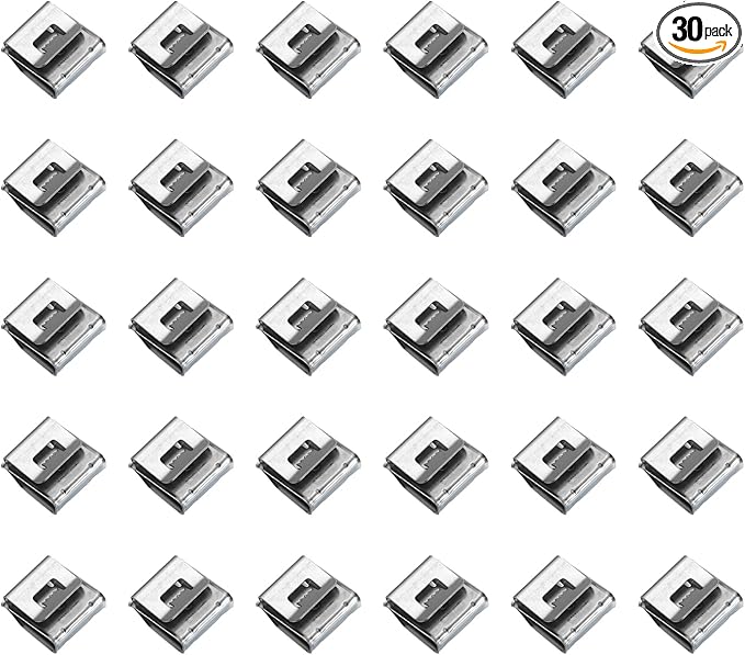 HARFINGTON 30pcs Trailer Frame Wire Clips 21.6mm Length Solar Panel Wire Clip Stainless Steel Trailer Wiring Clips Double Wire Cable Clamps for Boat Trailer Fishing Boat Cable Organization