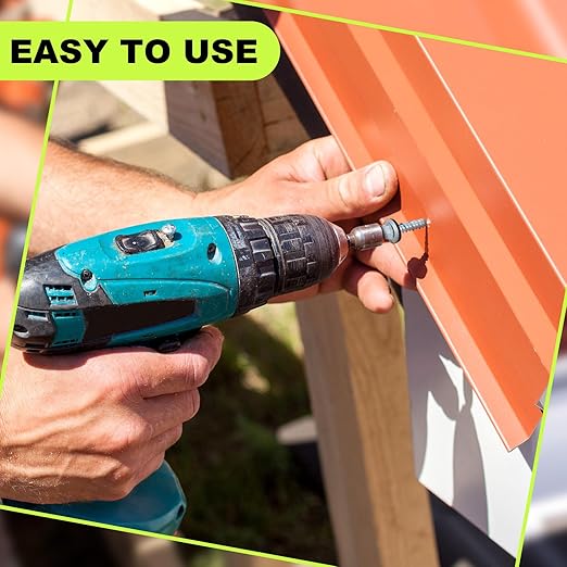Tandefio Hex Head Metal Roofing Screws Galvanized Roof Self Starting Tapping Siding Sheet with Rubber Washer Seal for Wood Panels Summer(Zinc,1000 Pcs,#10 x 1)